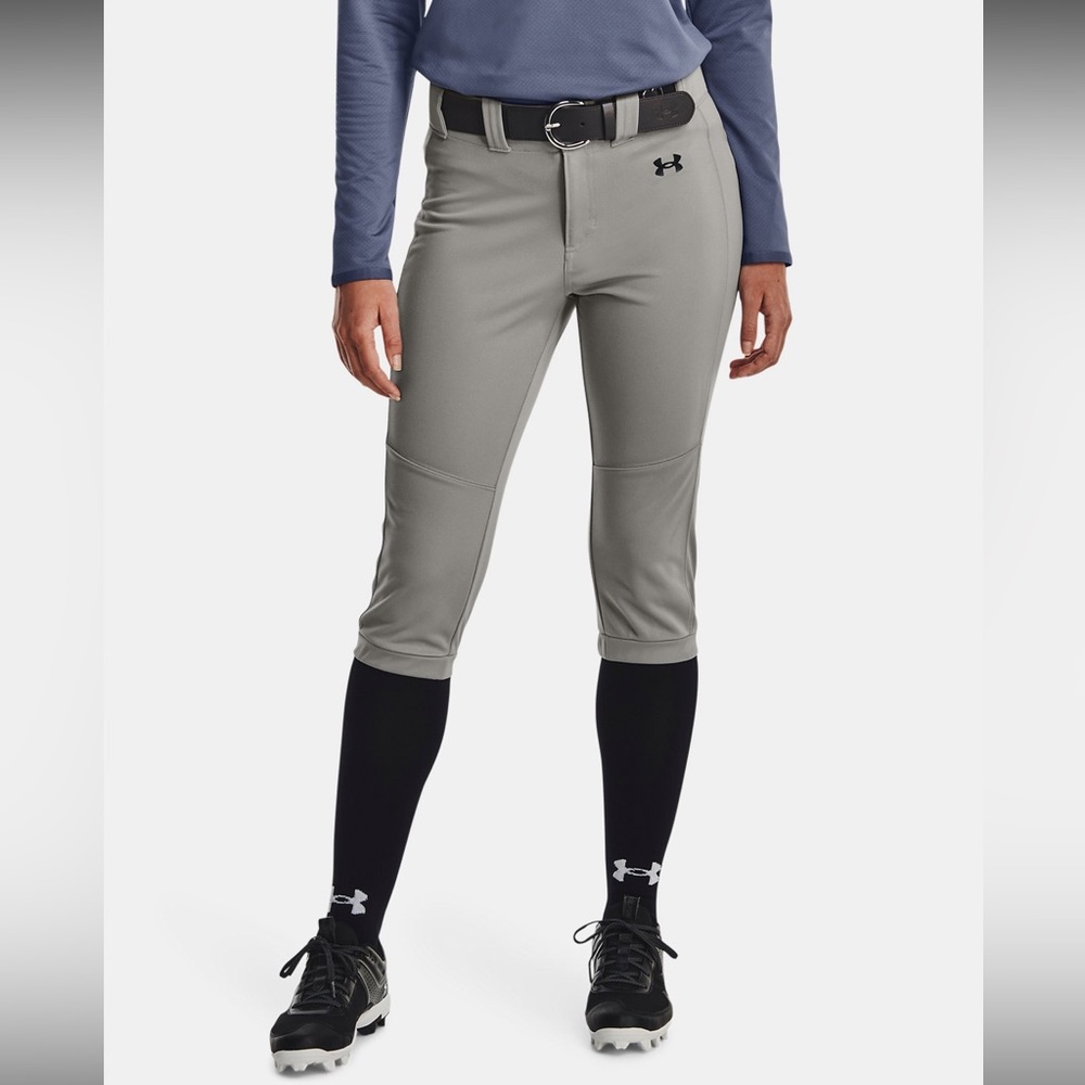 NWT - Under Armour Gray/Gray Black Women’s SOFTBALL PANTS - XS!